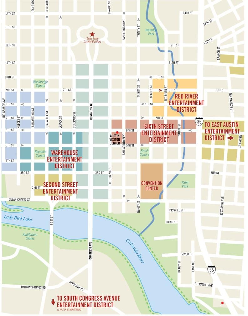 Austin 6th street map