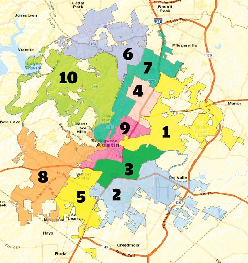 Austin texas wilaya ya ramani